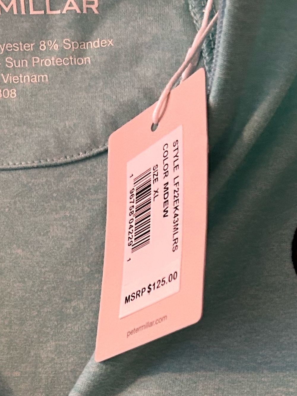 Peter Millar Light Aqua Heather RSM Quarter-Zip Pullover